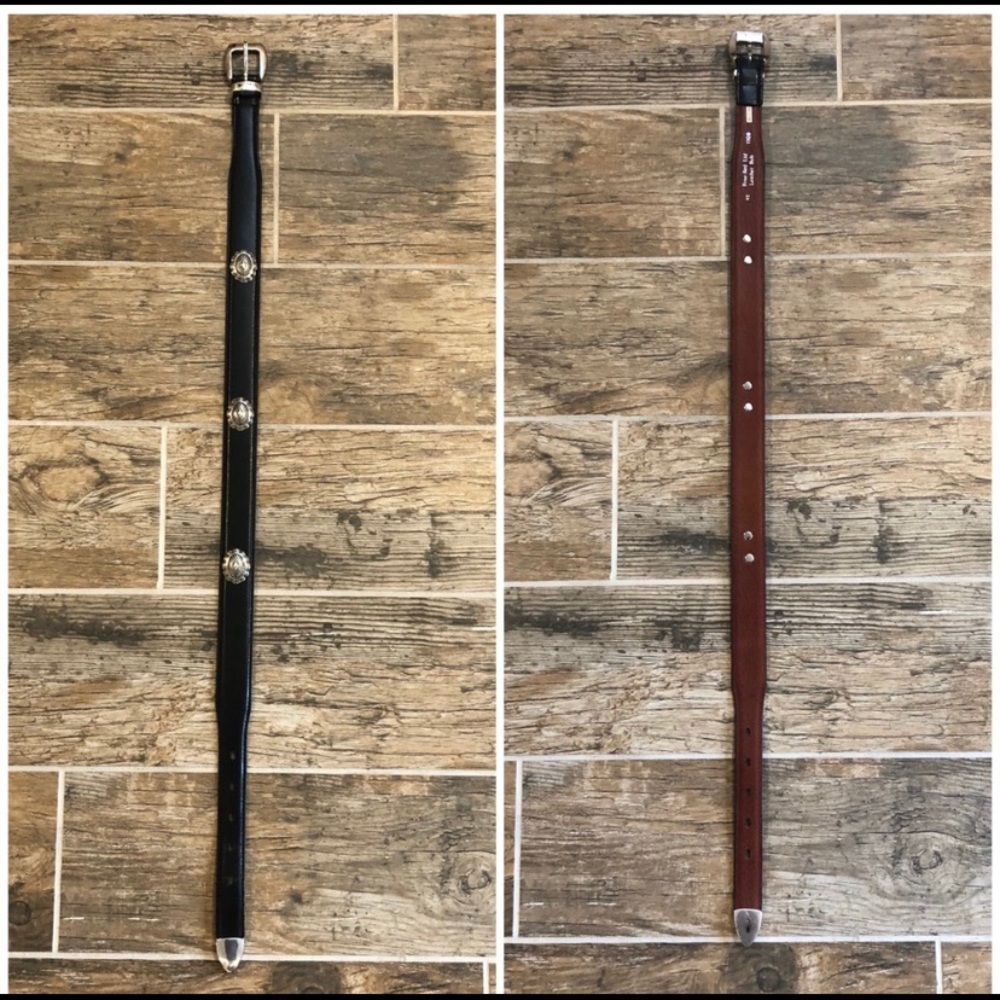 Vintage boho southwest silver & black belt